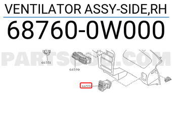 Nissan 687600W000 VENTILATOR ASSY-SIDE,RH