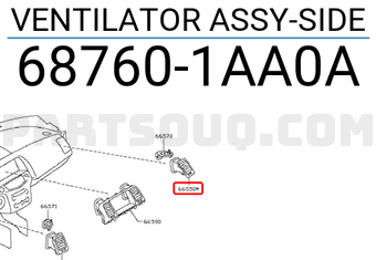 Nissan 687601AA0A VENTILATOR ASSY-SIDE