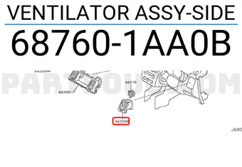 Nissan 687601AA0B VENTILATOR ASSY-SIDE