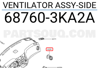 Nissan 687603KA2A VENTILATOR ASSY-SIDE