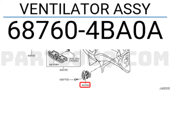 Nissan 687604BA0A VENTILATOR ASSY