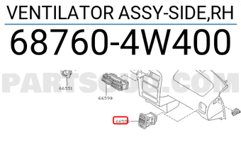 Nissan 687604W400 VENTILATOR ASSY-SIDE,RH