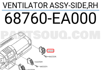 Nissan 68760EA000 VENTILATOR ASSY-SIDE,RH
