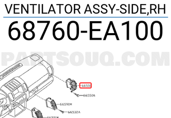 Nissan 68760EA100 VENTILATOR ASSY-SIDE,RH