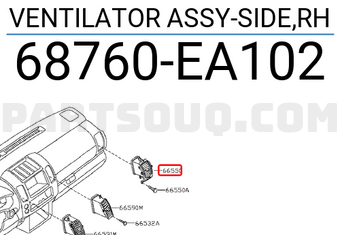 Nissan 68760EA102 VENTILATOR ASSY-SIDE,RH