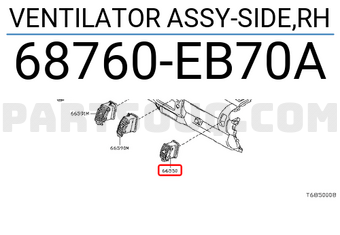 Nissan 68760EB70A VENTILATOR ASSY-SIDE,RH