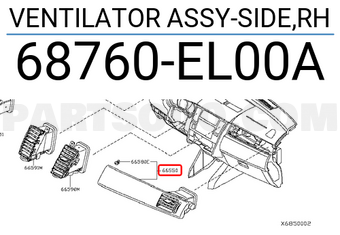 Nissan 68760EL00A VENTILATOR ASSY-SIDE,RH
