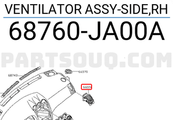 Nissan 68760JA00A VENTILATOR ASSY-SIDE,RH