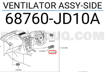 Nissan 68760JD10A VENTILATOR ASSY-SIDE