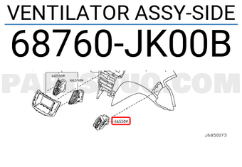Nissan 68760JK00B VENTILATOR ASSY-SIDE