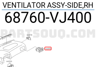 Nissan 68760VJ400 VENTILATOR ASSY-SIDE,RH