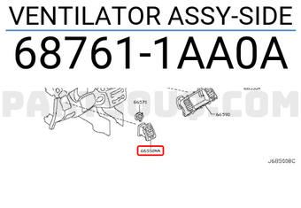 Nissan 687611AA0A VENTILATOR ASSY-SIDE