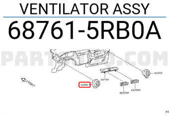 Nissan 687615RB0A VENTILATOR ASSY