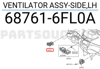 Nissan 687616FL0A VENTILATOR ASSY-SIDE,LH