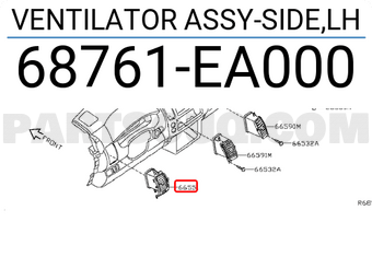 Nissan 68761EA000 VENTILATOR ASSY-SIDE,LH