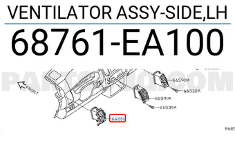 Nissan 68761EA100 VENTILATOR ASSY-SIDE,LH