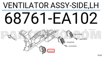 Nissan 68761EA102 VENTILATOR ASSY-SIDE,LH