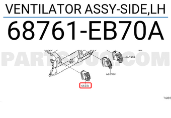 Nissan 68761EB70A VENTILATOR ASSY-SIDE,LH