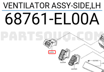 Nissan 68761EL00A VENTILATOR ASSY-SIDE,LH
