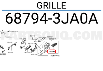 Nissan 687943JA0A GRILLE