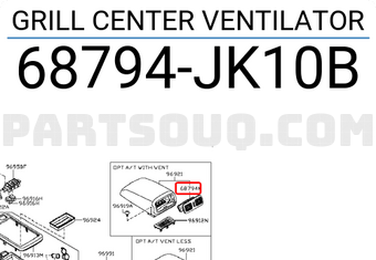 Nissan 68794JK10B GRILL CENTER VENTILATOR
