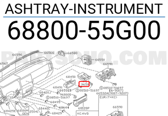 Nissan 6880055G00 ASHTRAY-INSTRUMENT