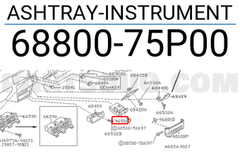 Nissan 6880075P00 ASHTRAY-INSTRUMENT