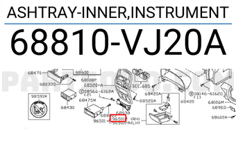 Nissan 68810VJ20A ASHTRAY-INNER,INSTRUMENT