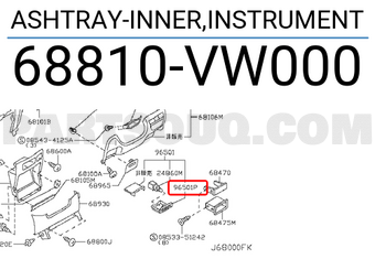 Nissan 68810VW000 ASHTRAY-INNER,INSTRUMENT