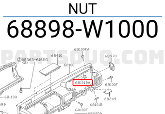 Nissan 68898W1000 NUT