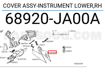 Nissan 68920JA00A COVER ASSY-INSTRUMENT LOWER,RH