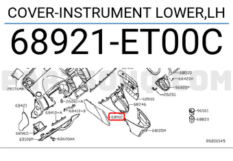 Nissan 68921ET00C COVER-INSTRUMENT LOWER,LH