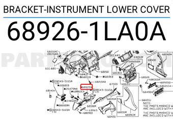 Nissan 689261LA0A BRACKET-INSTRUMENT LOWER COVER