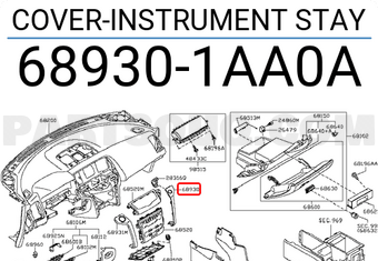 Nissan 689301AA0A COVER-INSTRUMENT STAY