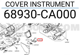 Nissan 68930CA000 COVER INSTRUMENT