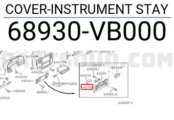 Nissan 68930VB000 COVER-INSTRUMENT STAY