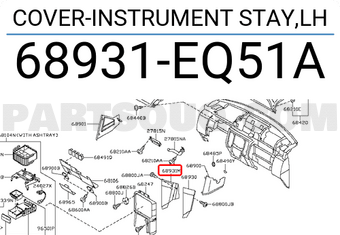 Nissan 68931EQ51A COVER-INSTRUMENT STAY,LH