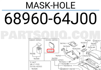 Nissan 6896064J00 MASK-HOLE