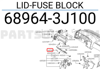 Nissan 689643J100 LID-FUSE BLOCK