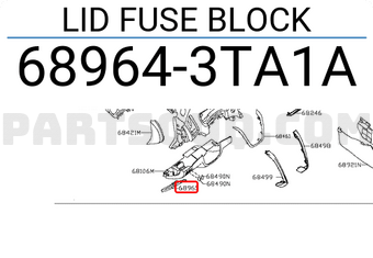 Nissan 689643TA1A LID FUSE BLOCK