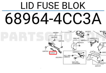 Nissan 689644CC3A LID FUSE BLOK