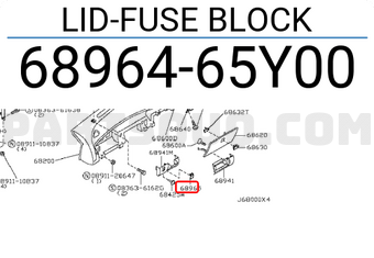 Nissan 6896465Y00 LID-FUSE BLOCK