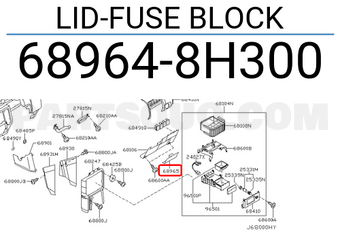 Nissan 689648H300 LID-FUSE BLOCK