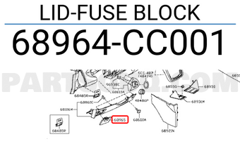 Nissan 68964CC001 LID-FUSE BLOCK