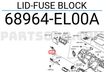 Nissan 68964EL00A LID-FUSE BLOCK