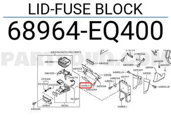Nissan 68964EQ400 LID-FUSE BLOCK