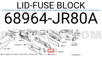 Nissan 68964JR80A LID-FUSE BLOCK
