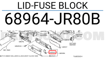 Nissan 68964JR80B LID-FUSE BLOCK