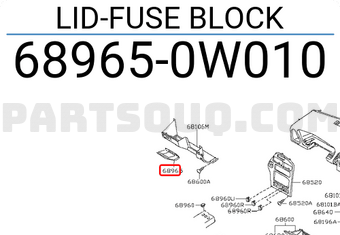 Nissan 689650W010 LID-FUSE BLOCK