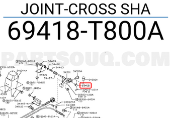 Nissan 69418T800A JOINT-CROSS SHA